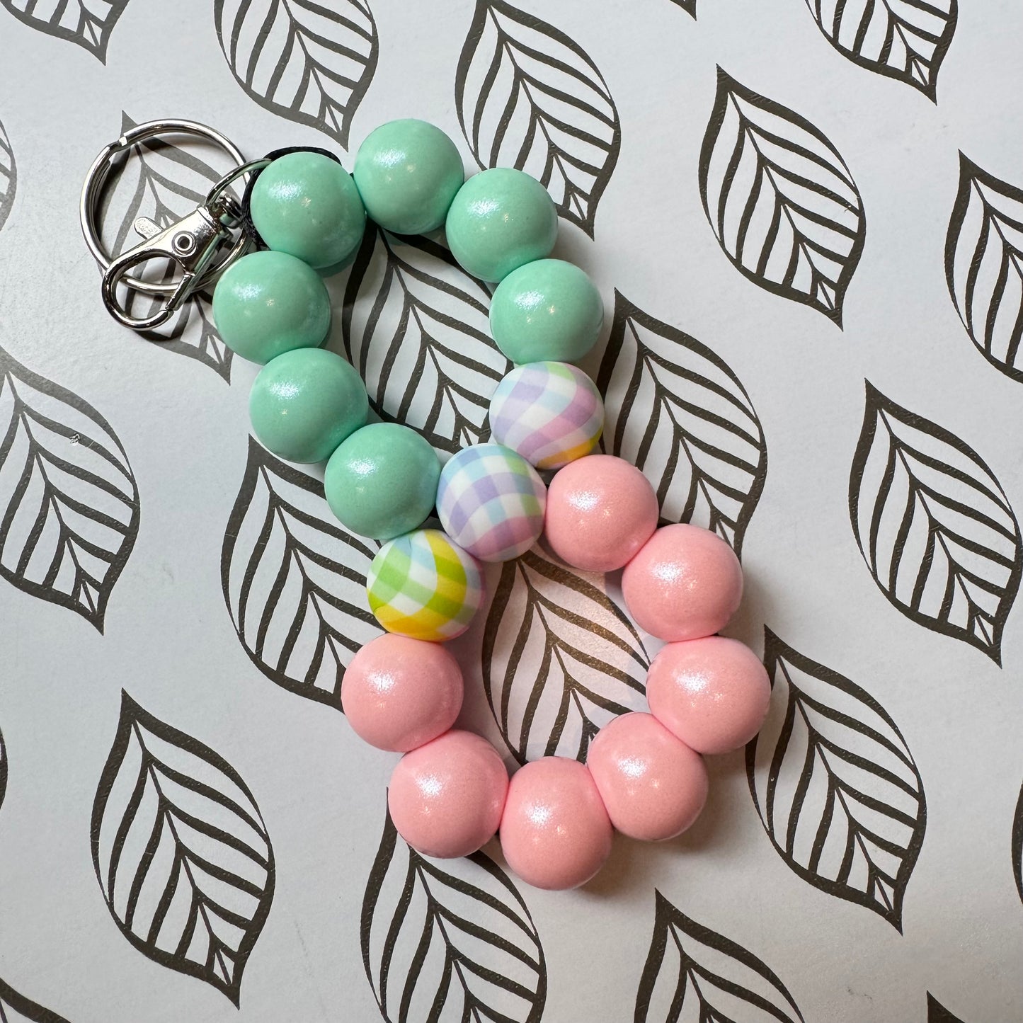 Pastel Plaid Infinity Keychain