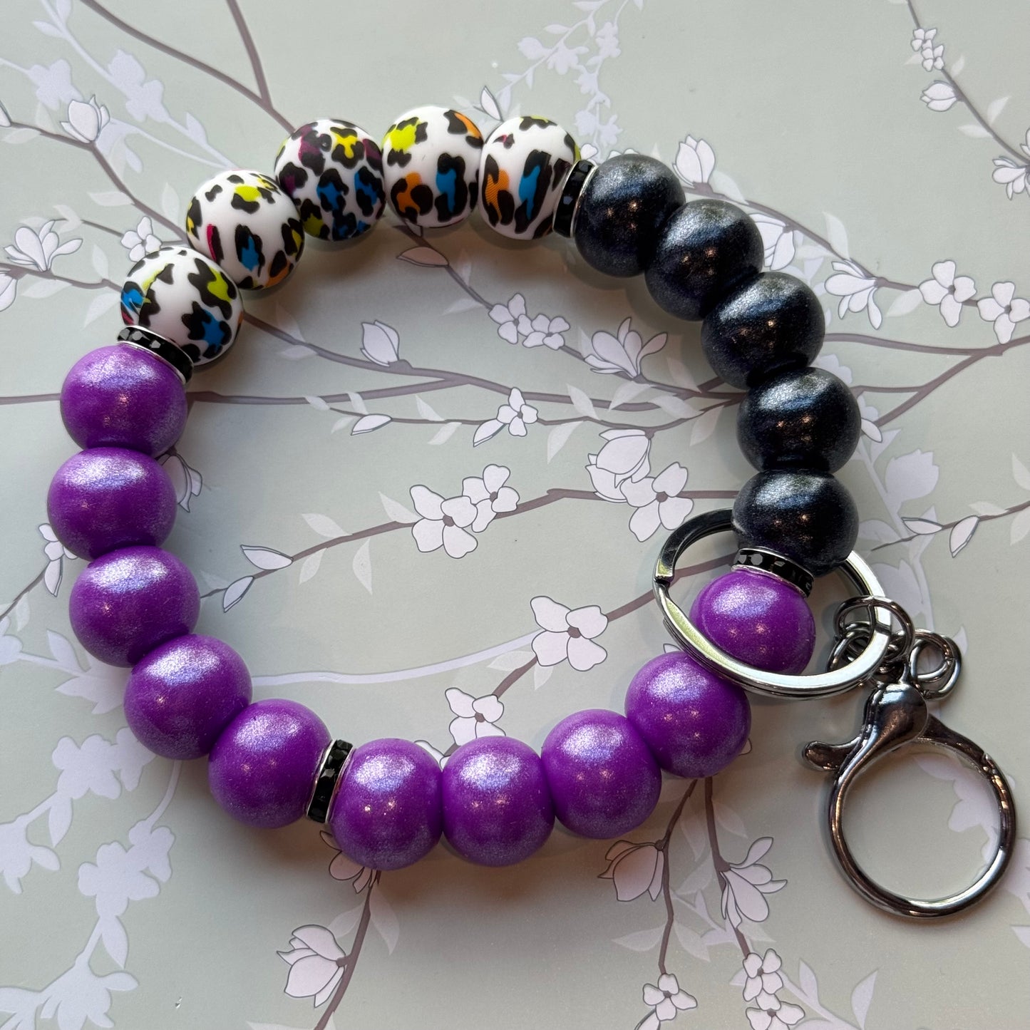 Purple Leopard Wristlet