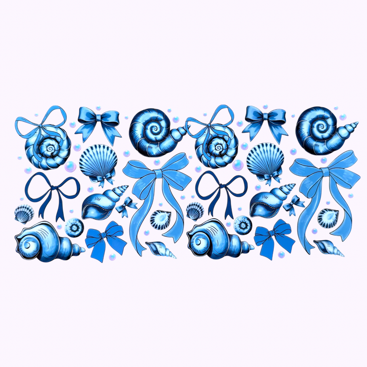 Blue Shells & Bows Cup Wrap #108