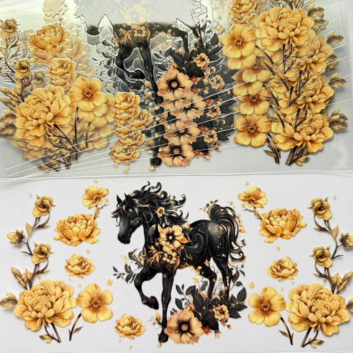 Horse with Golden Flowers