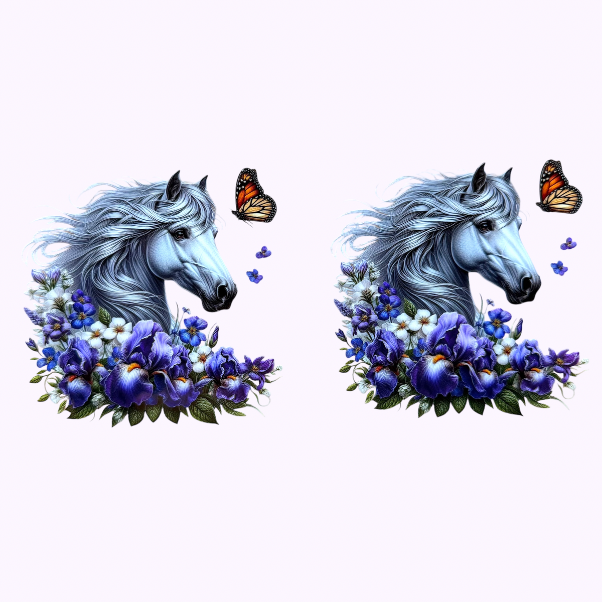 Horses with Butterflies