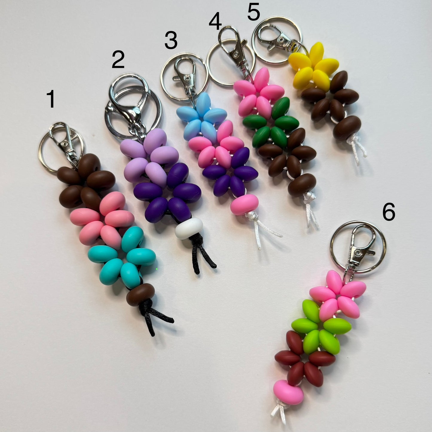 Beaded Flower Keychains