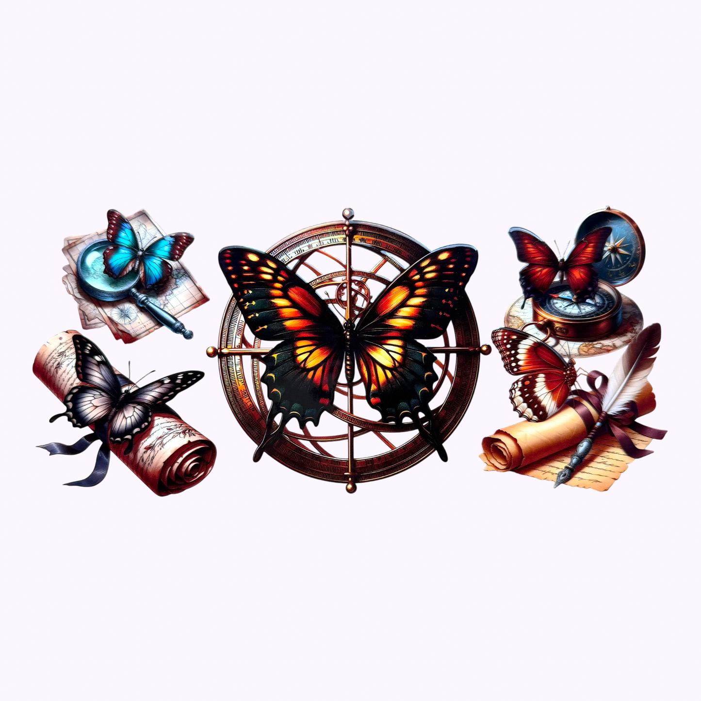 Butterflies & Compass Cup Wrap #124