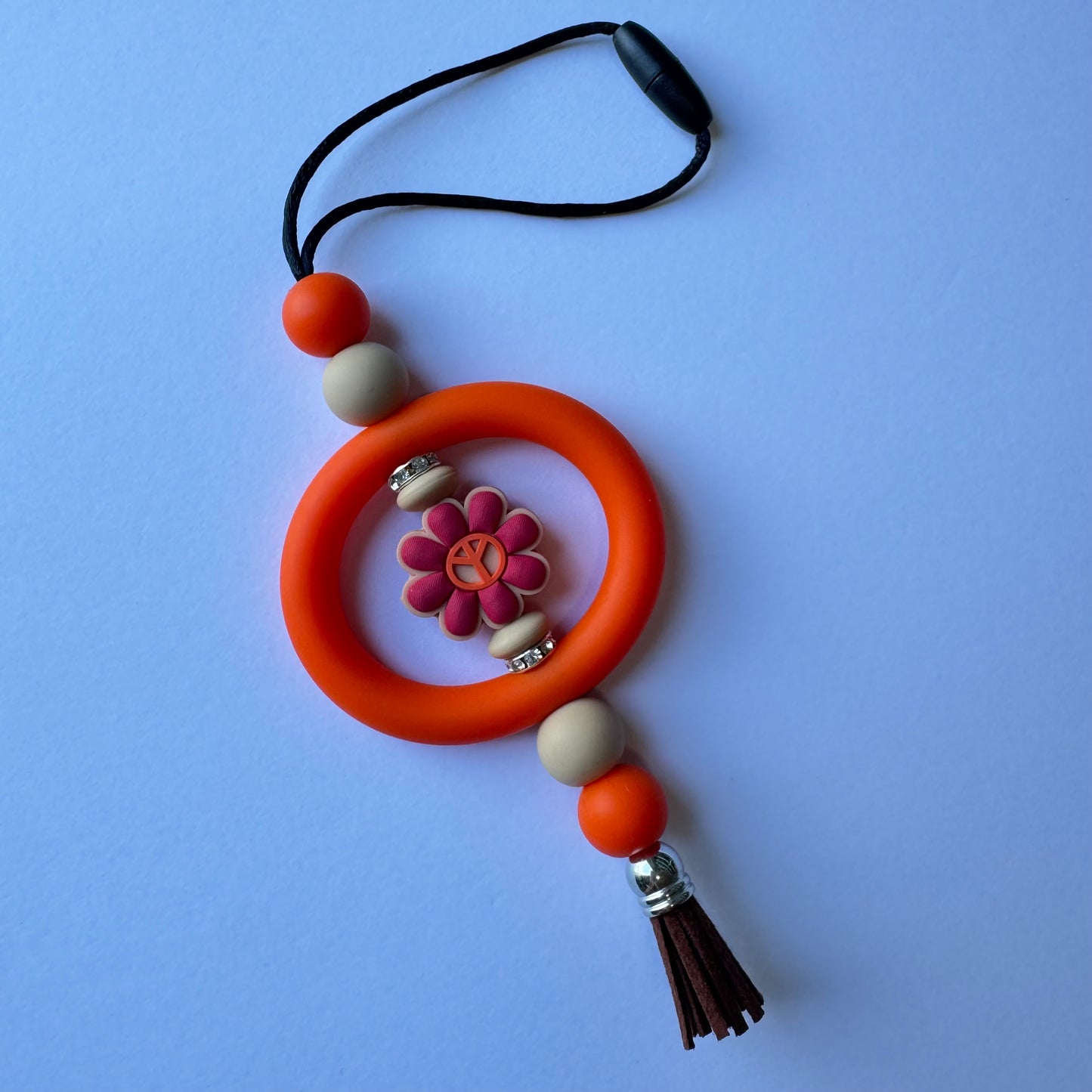 Orange Flower Car Charm