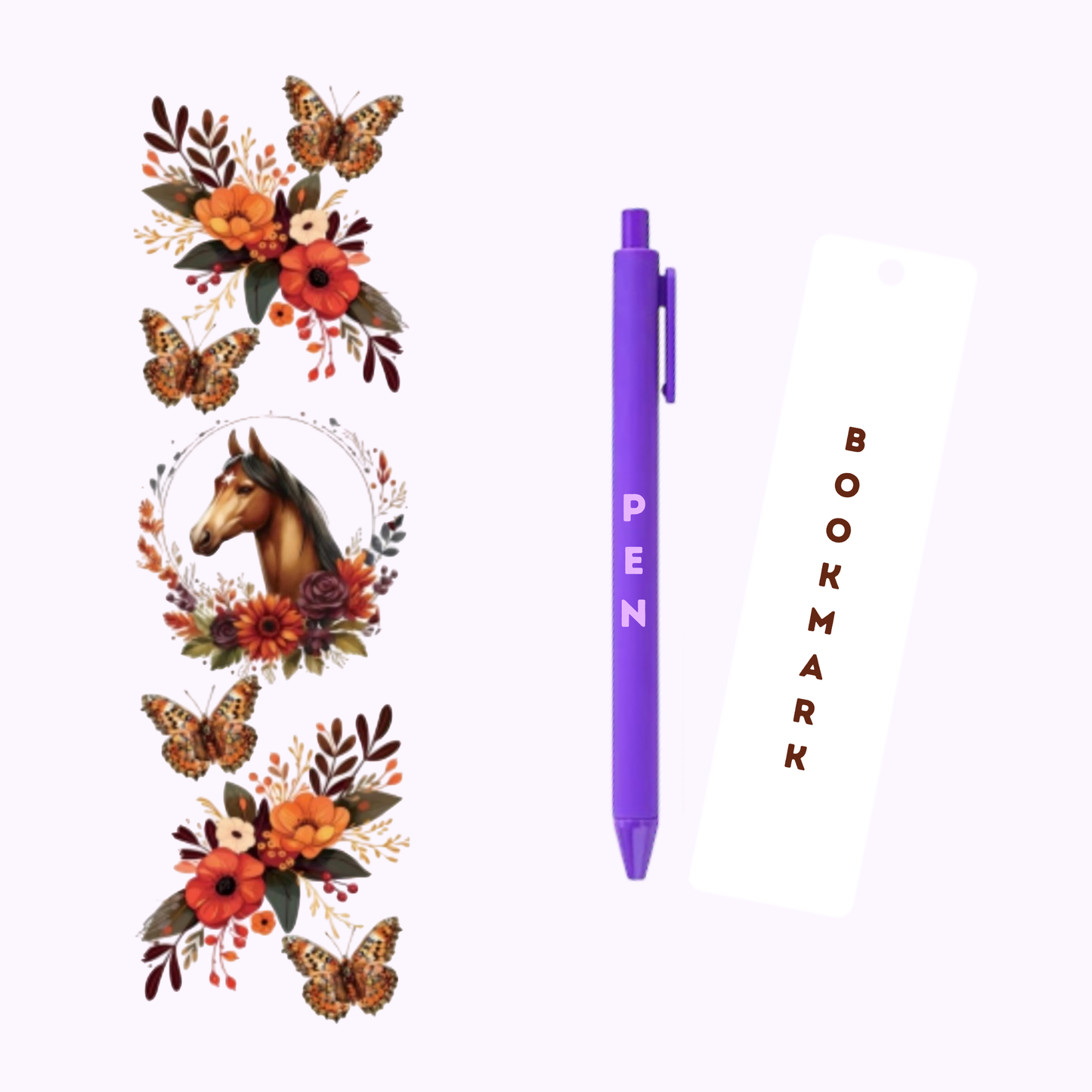 Cute Horse Pen/Bookmark Wrap #24