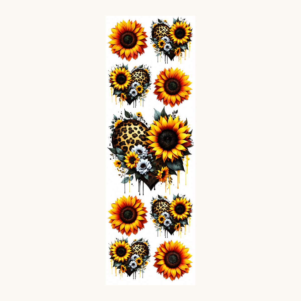 Sunflower & Hearts Pen/Bookmark Wrap #55