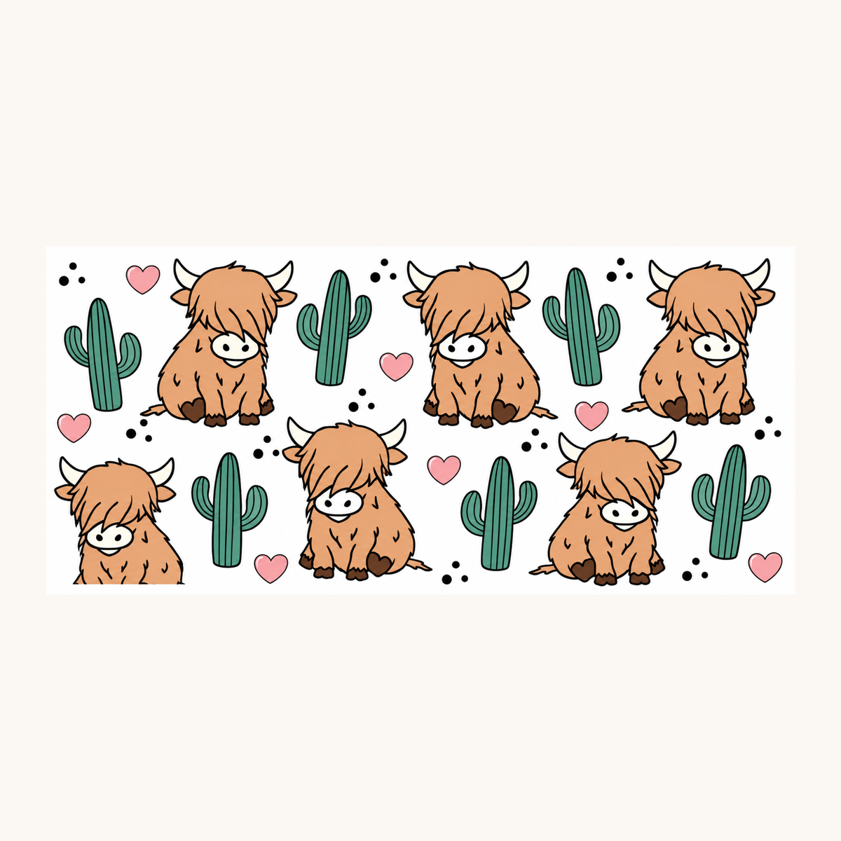 Highland Cow & Cactus