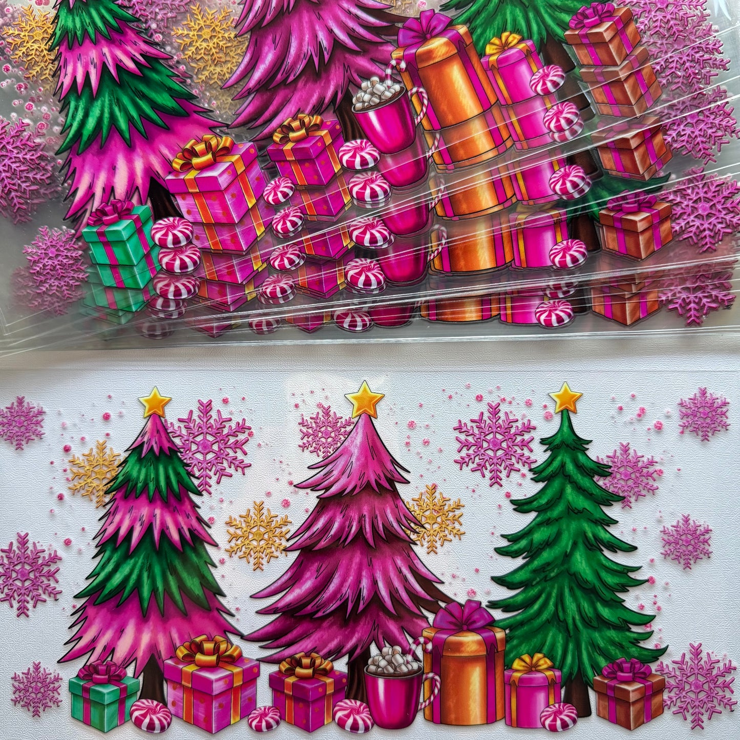 Pink/Green Tree’s Cup Wrap #1A