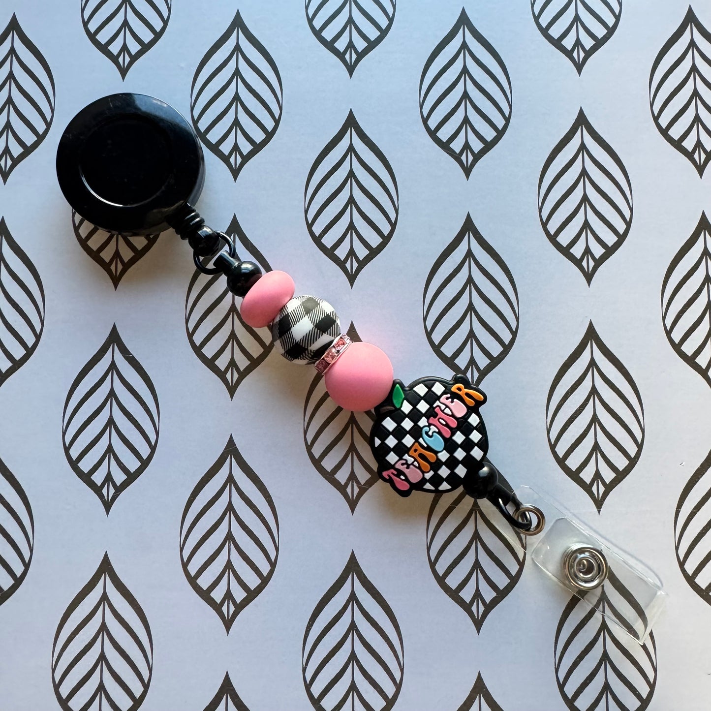 Plaid Teacher Badge Reel