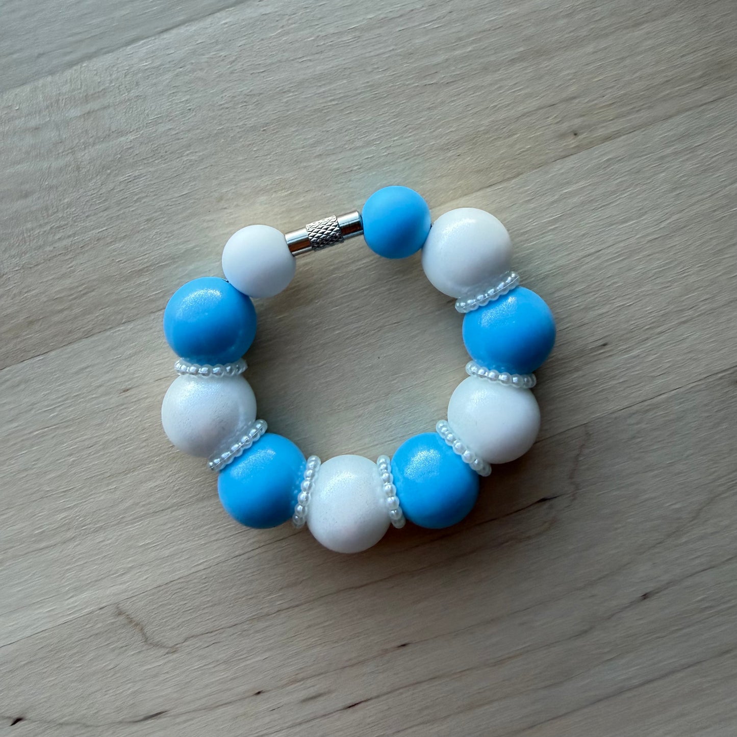 Blue & White Opal Cup Charm