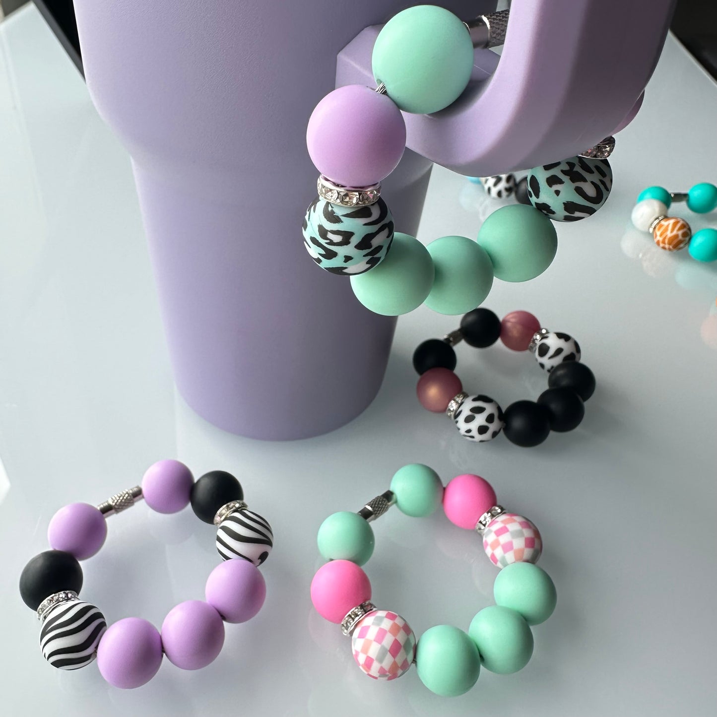 Colorful Leopard Cup Charms