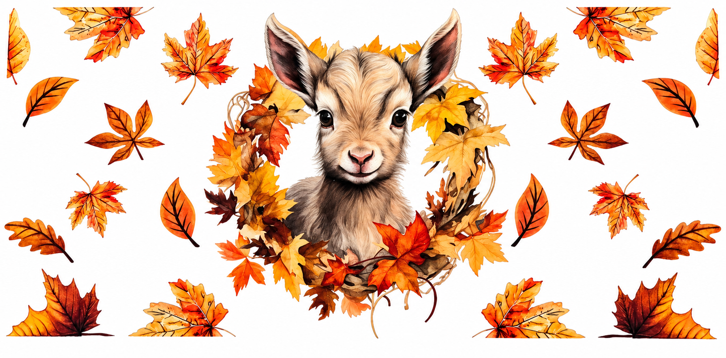 Donkey in Fall Leaves