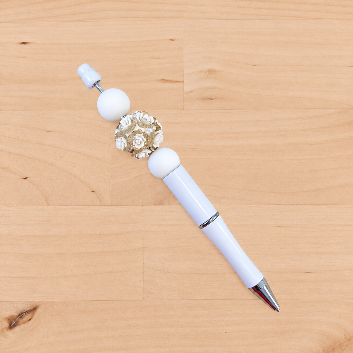 19mm White 3D Flower 1pc