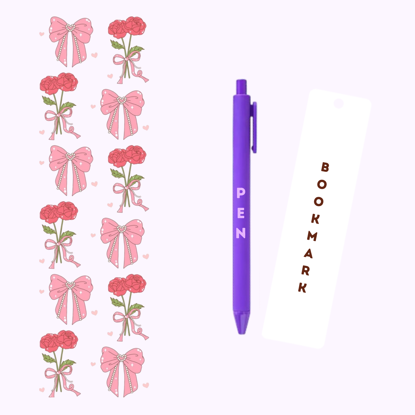 Bows & Roses Pen/Bookmark Wrap #32