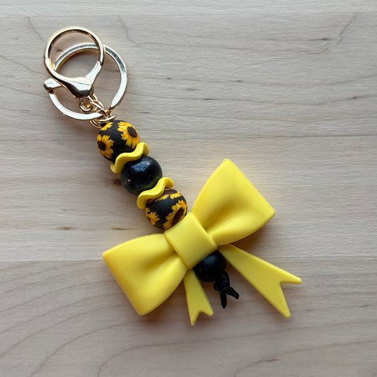 Yellow Bow/Sunflower Keychain
