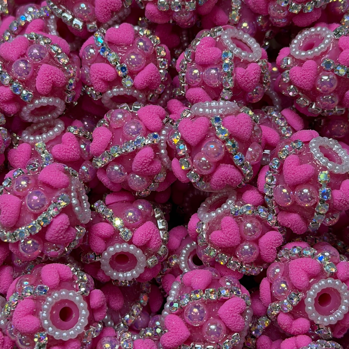 Acrylic Heart Beads