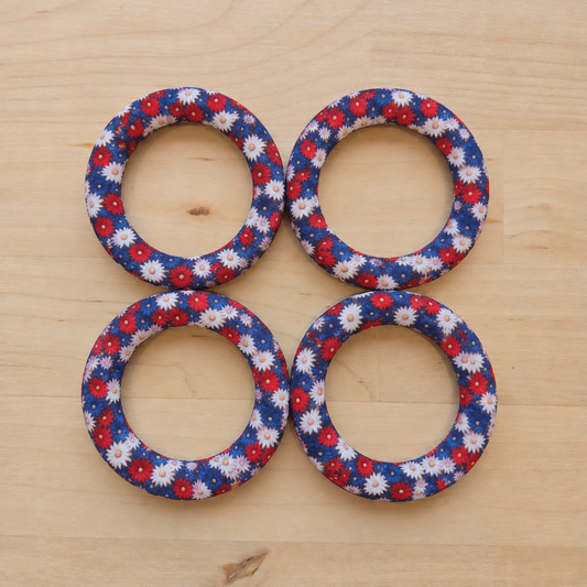 Red, White & Blue Flowered