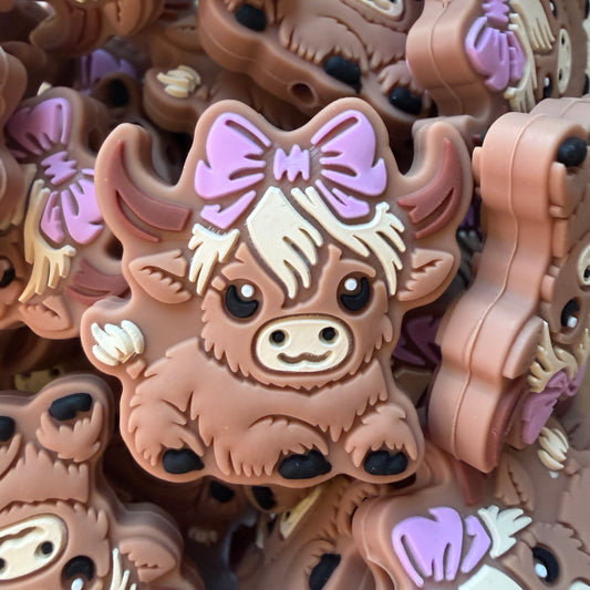 Baby Cow With Purple Bow