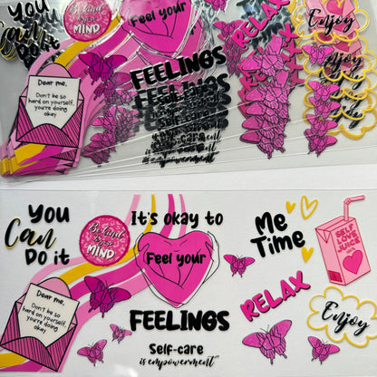 Self Love/Positive/Good Vibes Themed Cup Wraps