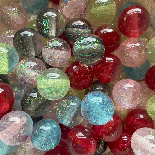 16mm Glitter Bead Mix 25PK