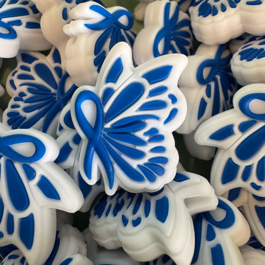 Blue Ribbon Awareness Butterfly
