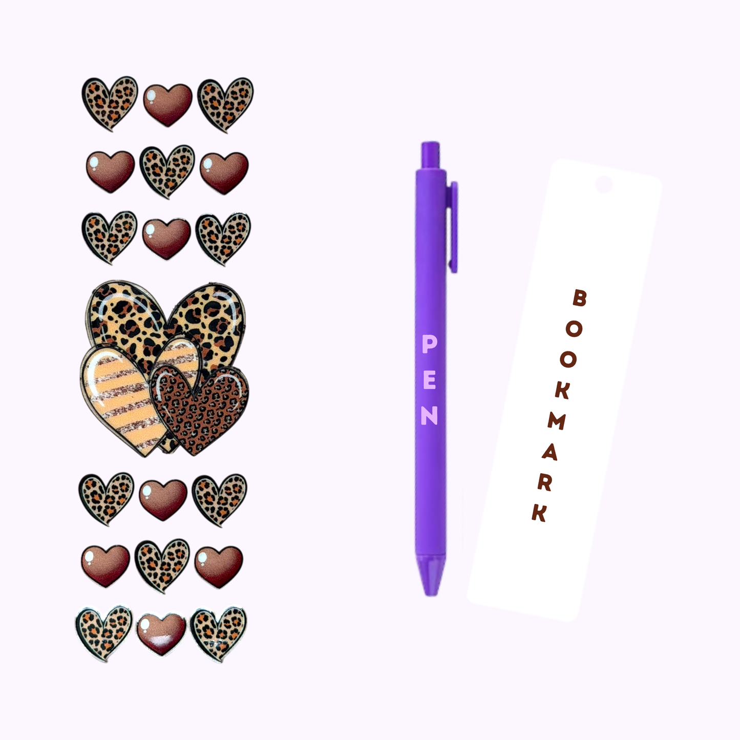 Cute Hearts Pen/Bookmark Wrap #34