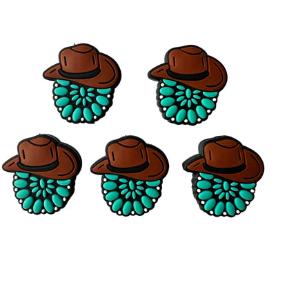 Western Hat On Turquoise Concho