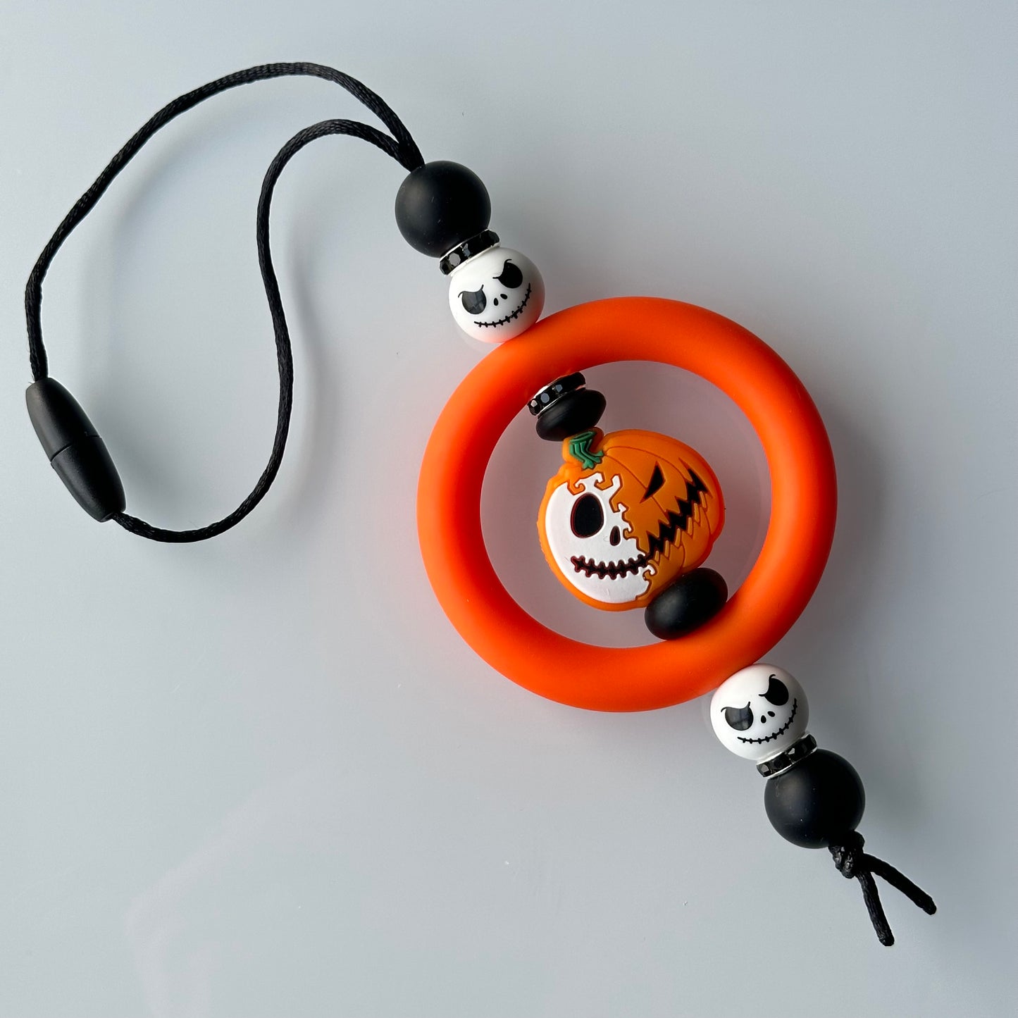 Pumpkin Skeleton Car Charm