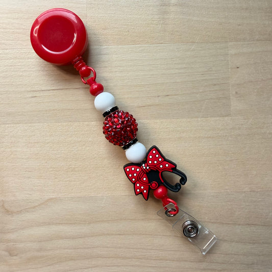 Red Bow Badge Reel