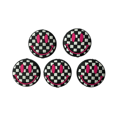 Pink Checker Smiley Face