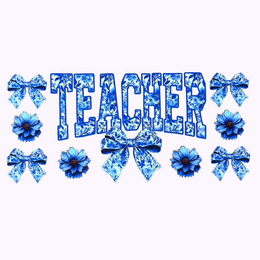 Teacher Blue Floral