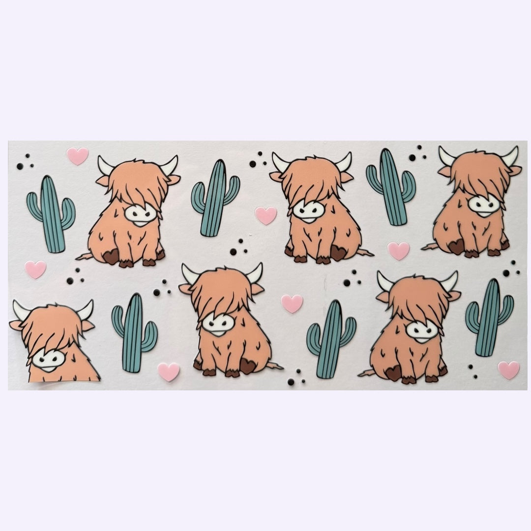 Highland Cow & Cactus Cup Wrap #24