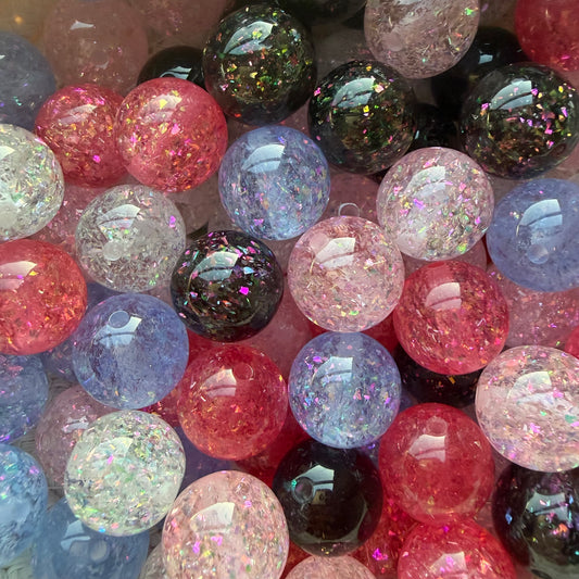 16mm Glitter Bead Mix 25PK