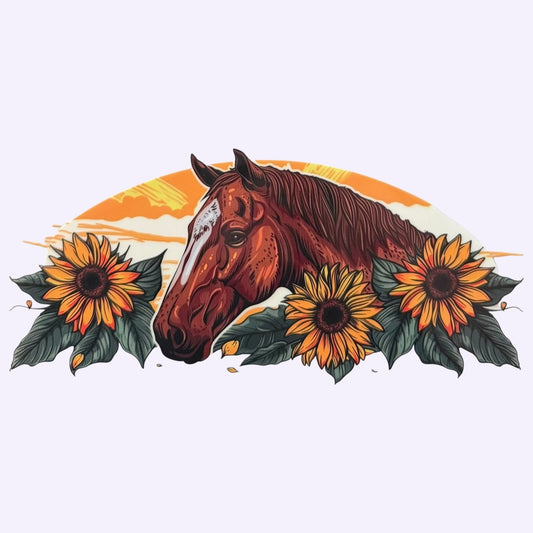Horse & Sunflowers