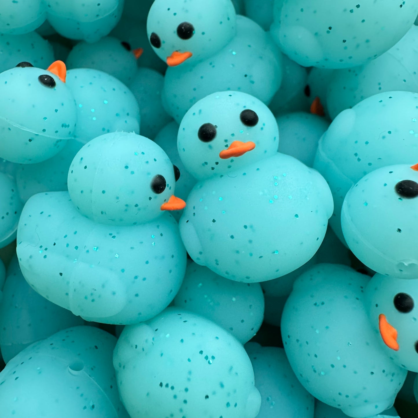 3D Glitter Blue Duck