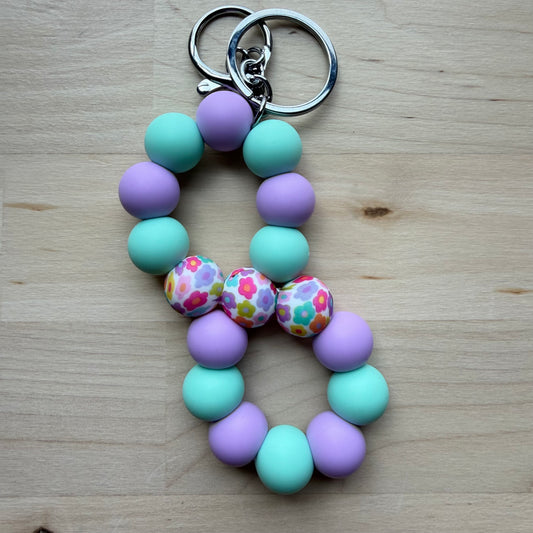 Colorful Flower Infinity Keychain