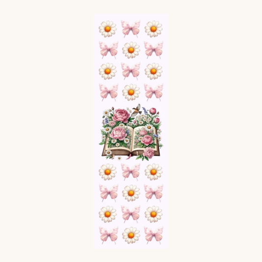 Book with Flowers and Pink Butterflies
