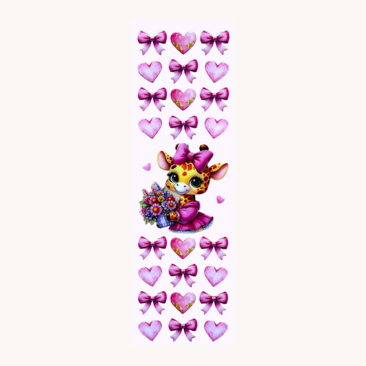 Giraffe with Pink Hearts