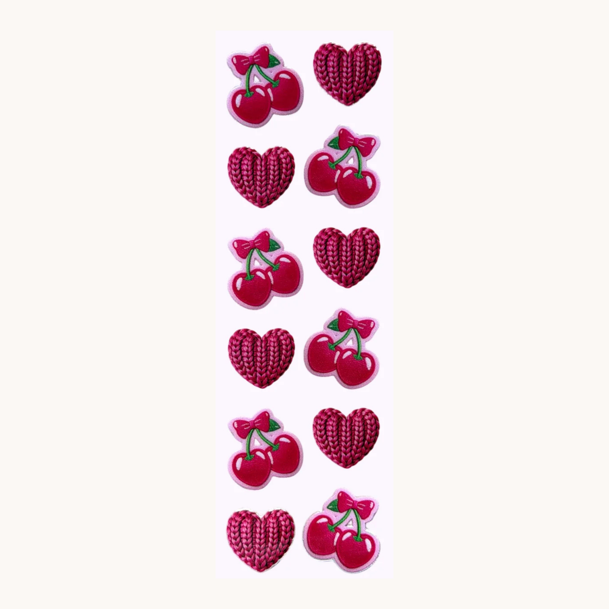 Yarn Hearts and Cherries