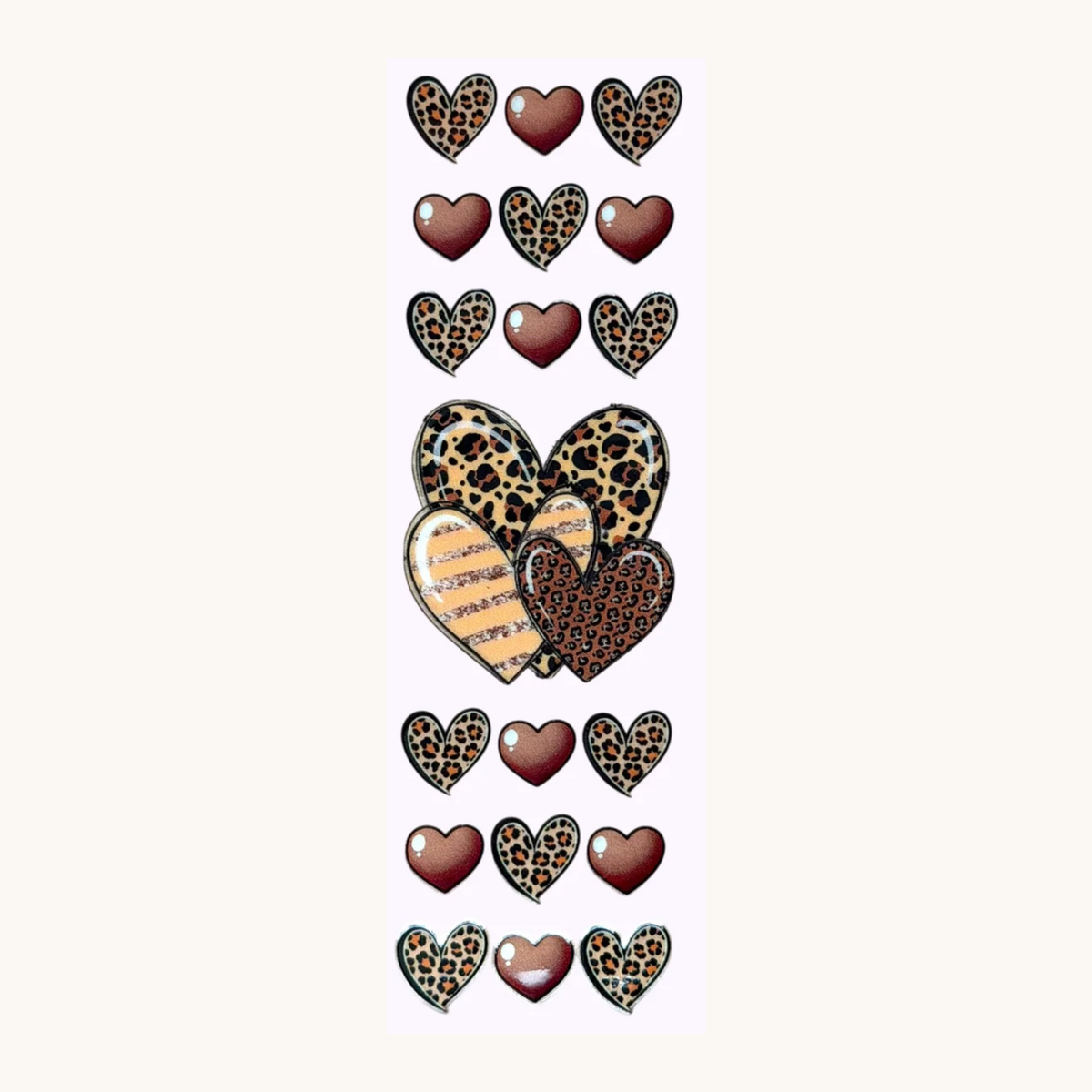 Brown Patterned Hearts