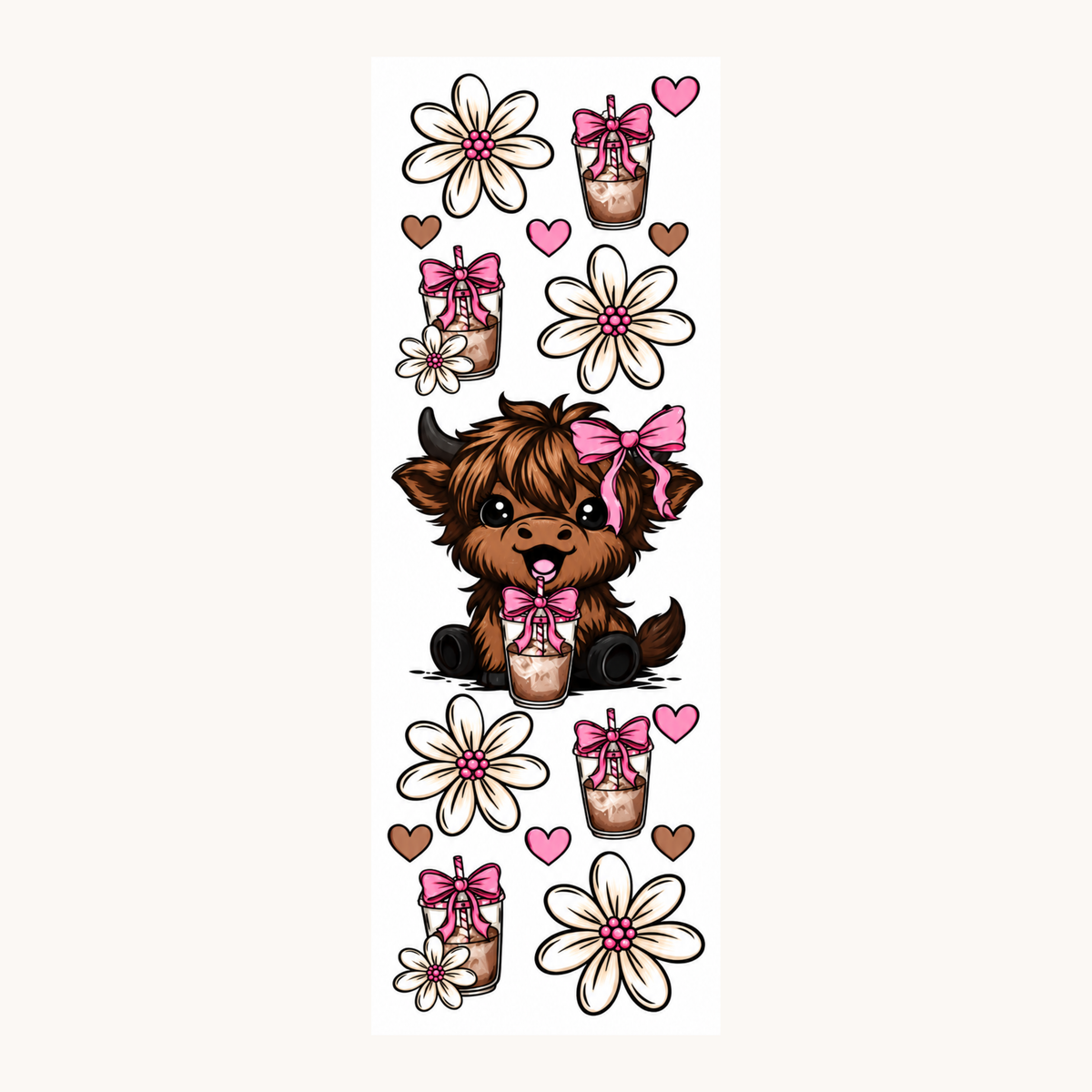 Moo Cow Drinking Iced Coffee