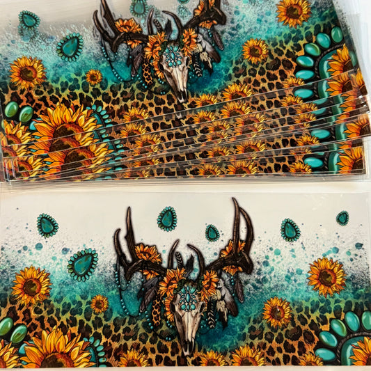 Cow Skull & Flowers Cup Wrap #15