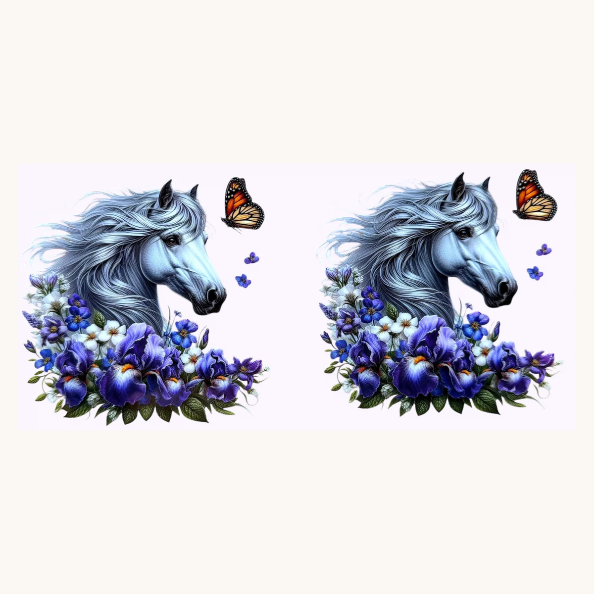 Horses with Butterflies