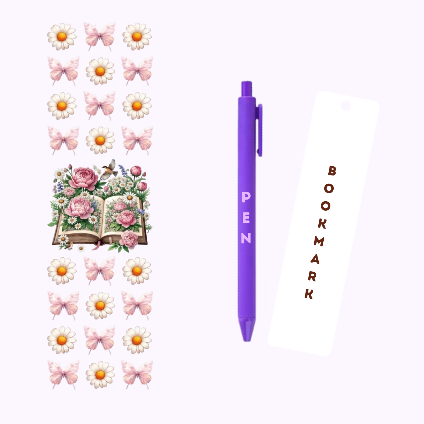 Pink Book Pen/Bookmark Wrap #1