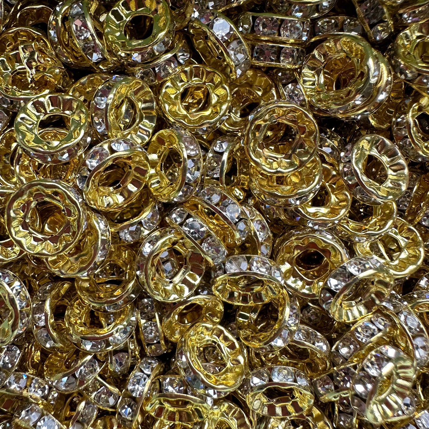 10mm Wide Hole Rhinestone Spacers