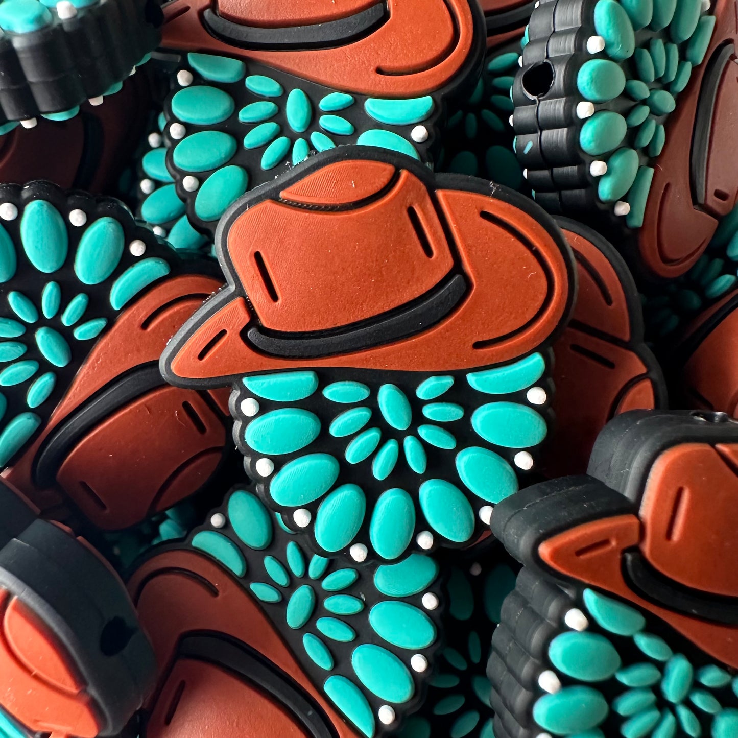 Western Hat On Turquoise Concho