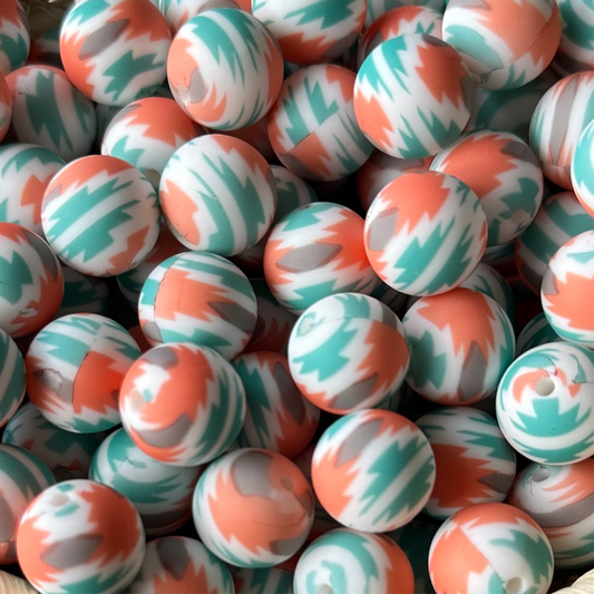 Turquoise & Orange Aztec