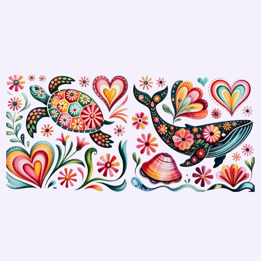 Whale & Turtle Cup Wrap #30