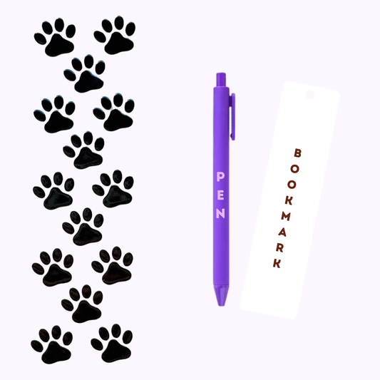 Black & White Paw Prints