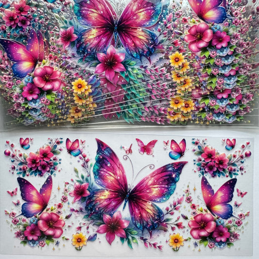 Pink Butterflies Cup Wrap #108